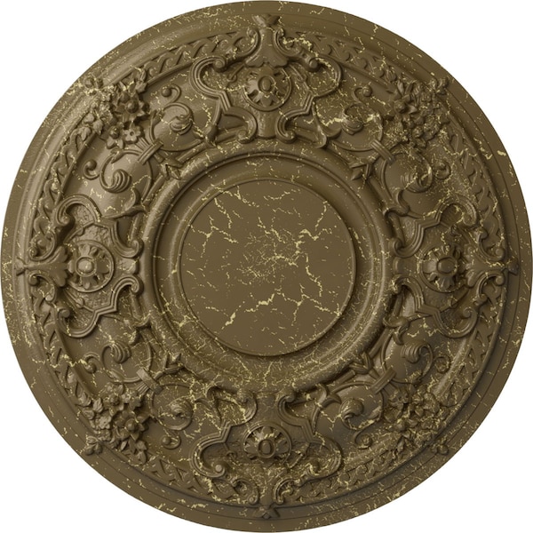 Ekena Millwork Jackson Ceiling Medallion (Canopies up to 13 1/2"), 32 3/4"OD x 2 1/2"P, Mississippi Mud Crackle CM32JAMMC - main